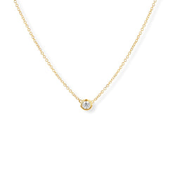 0.15cts Round Diamond Solitaire Bezel Set Pendant Necklace