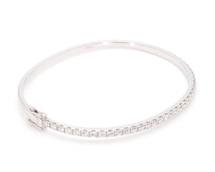 18K Rose Gold Natural Diamond Hinged Bangle Bracelet