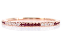 Micro Pave Ruby Eternity Band - 18K Rose Gold