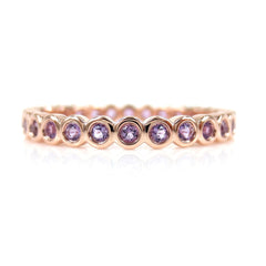 18K White Gold Amethyst Bezel-set Bubble Eternity Band - 2.2mm