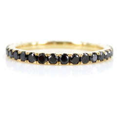 Black Diamond Eternity Band set - 18K Rose Gold