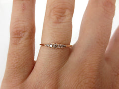 Seven Stones Graduated Champagne Diamond Ring - 18K Rose Gold
