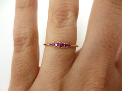 Seven Stones Graduated Ruby Ring - 18K Rose Gold