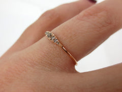 Seven Stones Graduated Champagne Diamond Ring - 18K Rose Gold