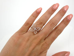 Diamond Pave Butterfly 18k Rose Gold Cocktail Ring - 0.46cts T.W