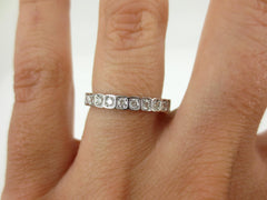 2.8mm Square Bezel Box round brilliant Diamond Eternity Band - Wedding Band