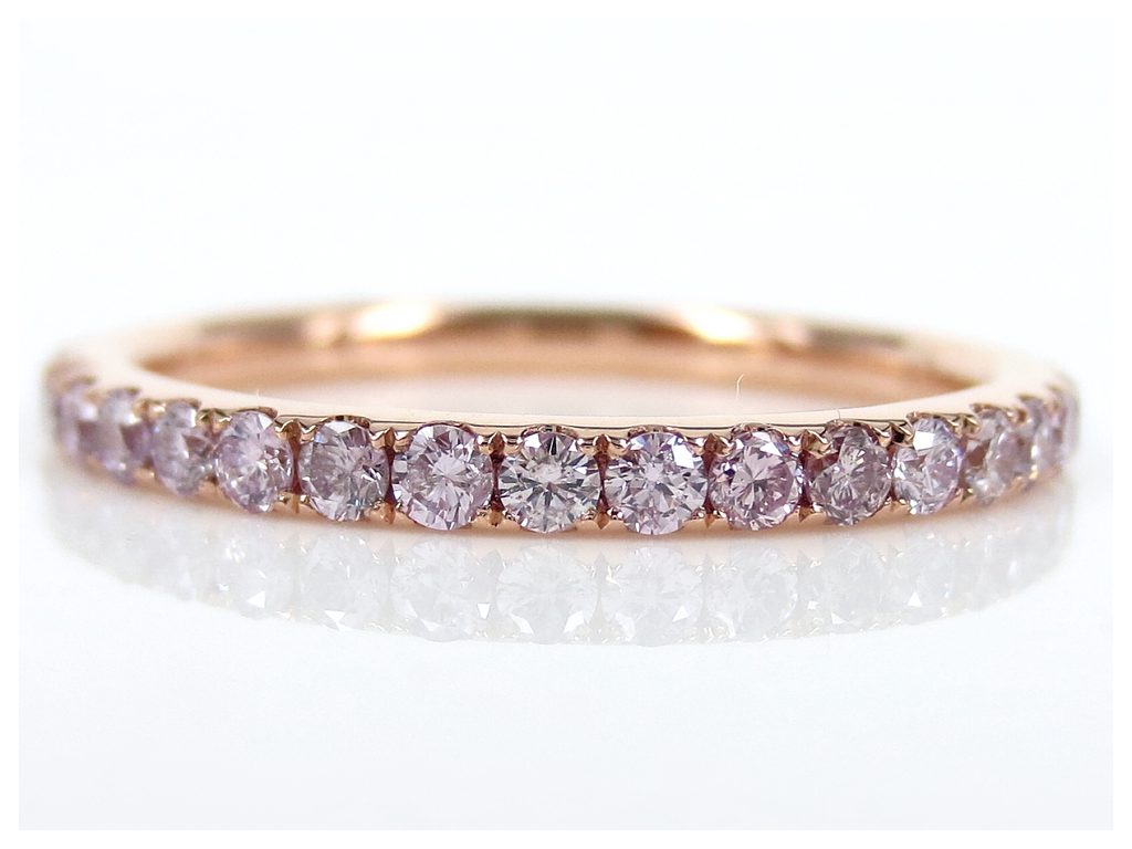 Natural Pink Diamond Eternity Band 18K Rose Gold Zina Tahiri Inc