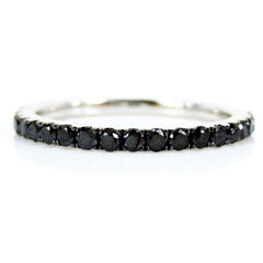 Black Diamond Eternity Band set - 18K Rose Gold