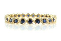 18K Yellow Gold Sapphire Bezel-set Eternity Band - 2.2mm
