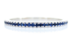 18K White Gold Dainty Blue Sapphire Eternity Band
