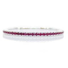 Micro Pavé Ruby Eternity Band - 18K Rose Gold