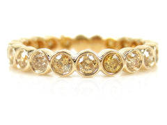 Bezel-set Round Yellow Diamond Eternity Band - 18K Yellow Gold
