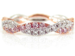 Infinity Twist Pavé-Set Diamond & Pink Diamond Eternity Wedding Band