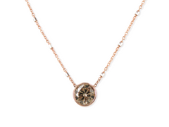 Bezel Set Champagne Diamond Solitaire Pendant - 0.75 ct