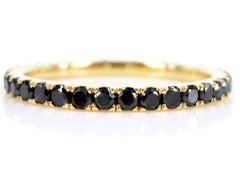 Black Diamond Eternity Band set - 18K Yellow Gold