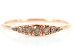 Seven Stones Graduated Champagne Diamond Ring - 18K Rose Gold