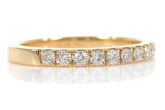 Half-eternity Diamond Wedding Band - 18K White Gold - Stacking Band - 1.9mm