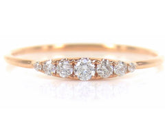 Seven Stones Graduated Round Diamond Ring - 18K Rose Gold