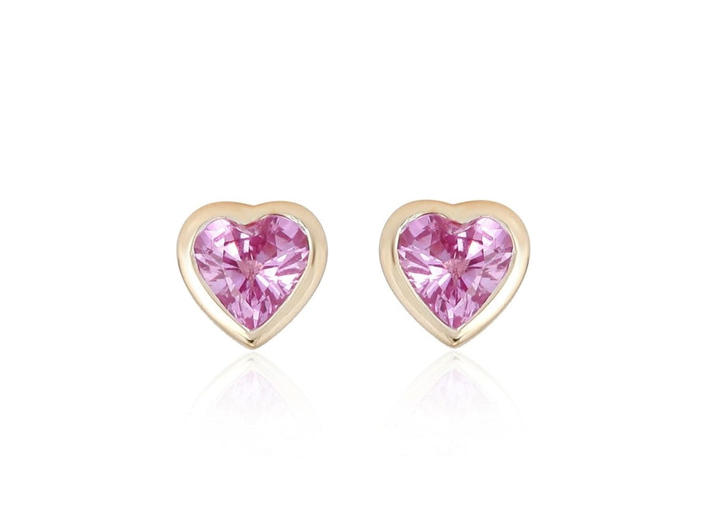 Heart shape Pink Sapphires Studs