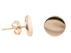14K Rose Gold Disc Stud Earrings