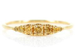 Seven Stones Graduated Natural Yellow Diamond Ring - 18K Yellow Gold