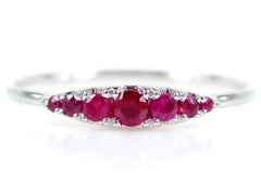 Seven Stones Graduated Ruby Ring in 18K White Gold