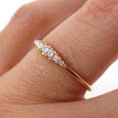 Seven Stones Graduated Round Diamond Ring - 18K Rose Gold