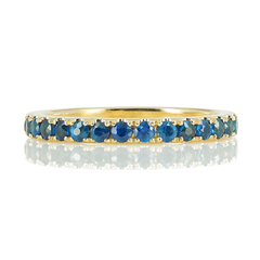 18K White Gold Blue Sapphires Eternity Band - 2.2mm