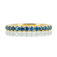 18K Yellow Gold Blue Sapphires Eternity Band - 2.2mm