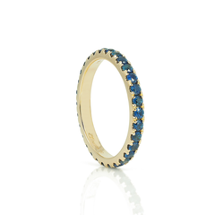 18K Yellow Gold Blue Sapphires Eternity Band - 2.2mm